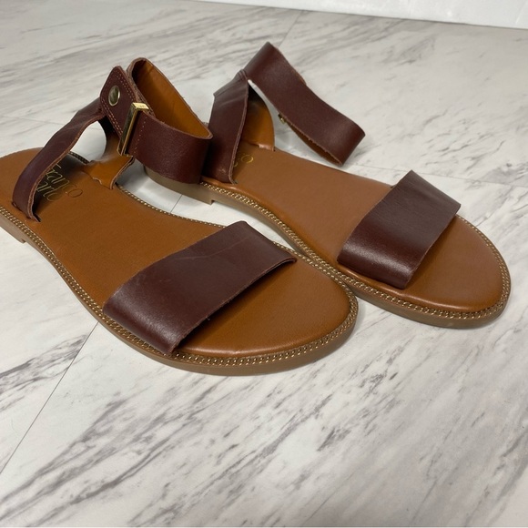 Franco Sarto Kimbra Brown Leather Ankle Strap Sandal 6 1/2 M - Picture 9 of 14